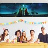 Three Wise Men Banner 118 x 35 Inches, Nativity Starry