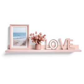 InPlace Pink Picture Ledge Shelf, 4.5" D x 35.4" W x 3.5" H, 9605016E