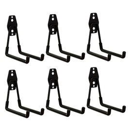 WIN&YING 6 Pack Steel Garage Storage Hooks, Heavy Duty Wall Mounted Storage Hanger, Anti-Slip Tool Organizer for Hanging Ladders, Hose, Bulk Items, Power and Garden