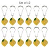 12 Pcs Yellow Lemon Shower Curtain Hooks, Rust Proof Stainless