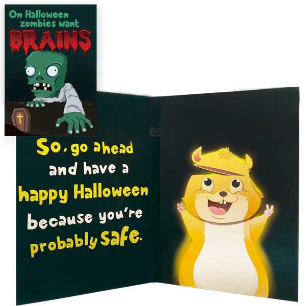 DTESL Happy Halloween Card Funny, Sound and Shaking Head Motion