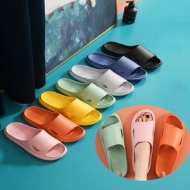 Anti-Noise Four Seasons Slippers for Living Room, Bathroom, School, Office Men's Slipper - Gray 2ea