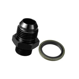 TUCKBOLD Fuel Fitting with Washer/Inner Fuel Line Male Flare Adapter for Car/Durable Aluminum Alloy Metric M18x1.5 to 10AN Male Flare Adapter / 1 Set Black Automotive Parts