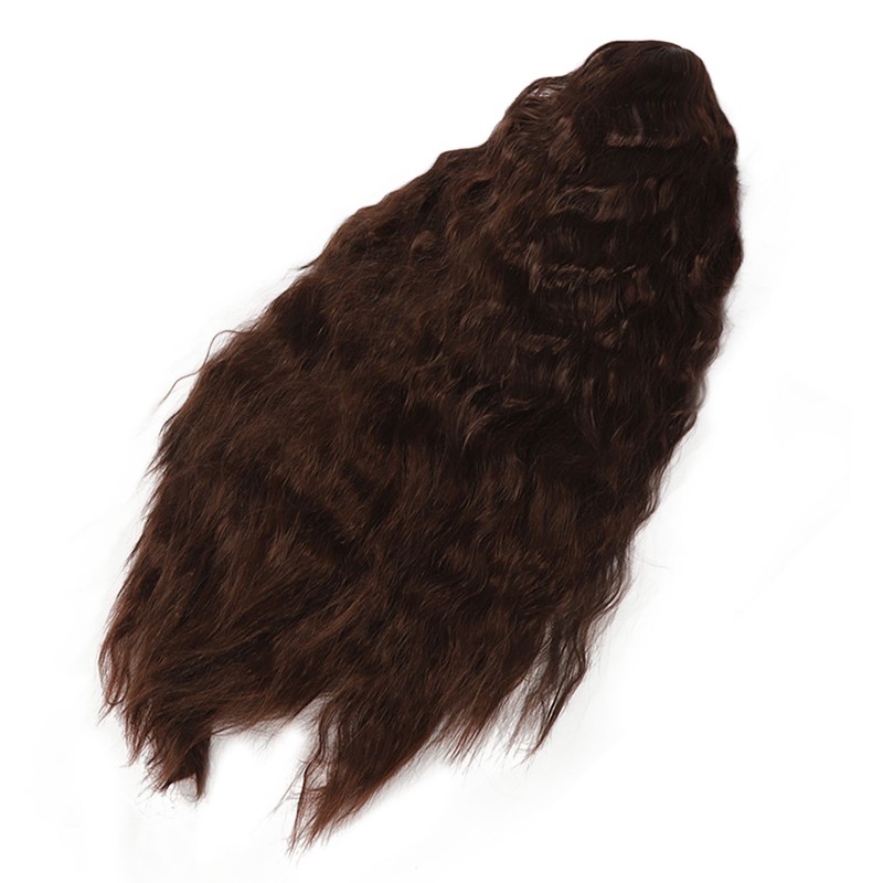 Women Long Brown Wavy Wig Heat Resistant Soft Fluffy Brown
