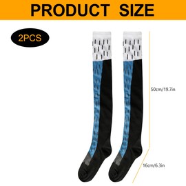 Lotsdonxia Funny Chicken Feet Knee-High Socks – Novelty Striped Design, Warm, Breathable, and Stretchable for Cosplay, Parties, and Casual Wear (Blue)