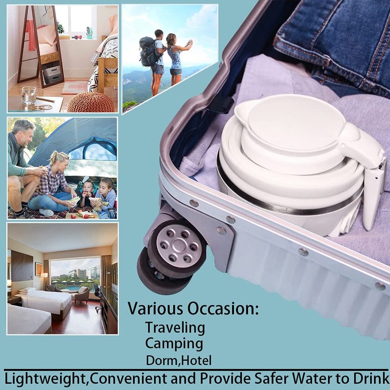 RAREONES 0.6L Foldable Travel Kettle | Portable Electric Tea Kettle