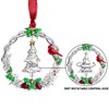 Mulumu 2024 Christmas Tree Ornament Metal Silver Hanging Rotatable Design