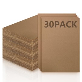 Coco Berming Pack of 30 A4 Corrugated Cardboard for Crafts, 3 mm Thick Cardboard, Brown Kraft Paper for DIY, Painting, Creative Modeling, Crafts, Messenger Packaging (A4)