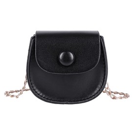 Suitcase Company GPT Shoulder Bag, Mini Flap with Chain, PU Leather, Lightweight, Women's, Pochette, Micro, Crossbody Hanging, Small, Cute, Black