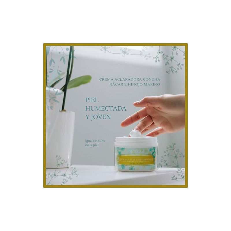 FLORIGAN Crema Aclaradora CONCHA NÁCAR e HINOJO MARINO 350grs. FLORIGAN