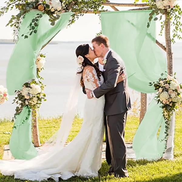 ShinyBeauty Chiffon Wedding Arch Draping Fabric 2Panels 29'' x 18FT