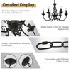 AUA 6-Light Black Chandelier, 22.8" Dining Room Light Fixture, Farmhouse