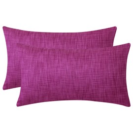 The White Petals Magenta Lumbar Throw Pillow Covers for Sofa, Couch & Bed (12x18 inch, Pack of 2)