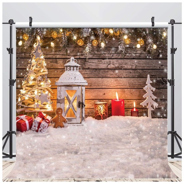 AIIKES 8 x 8 ft Christmas Photography Background Vinyl Christmas