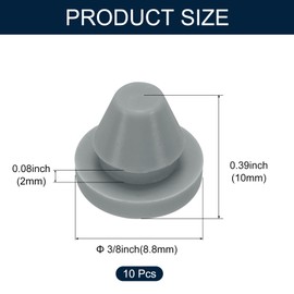 uxcell 10pcs Hole Plugs 3/8 Inch (8.8mm) Grey Silicone Waterproof Dustproof