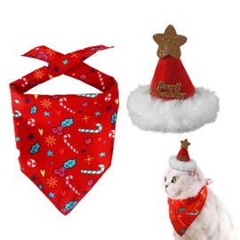 2 Pack Dog Bandana Christmas Set, Dog Bandana, Christmas Hat, Dog Bandana Bandana, Dog Bandana, Dog Bandana