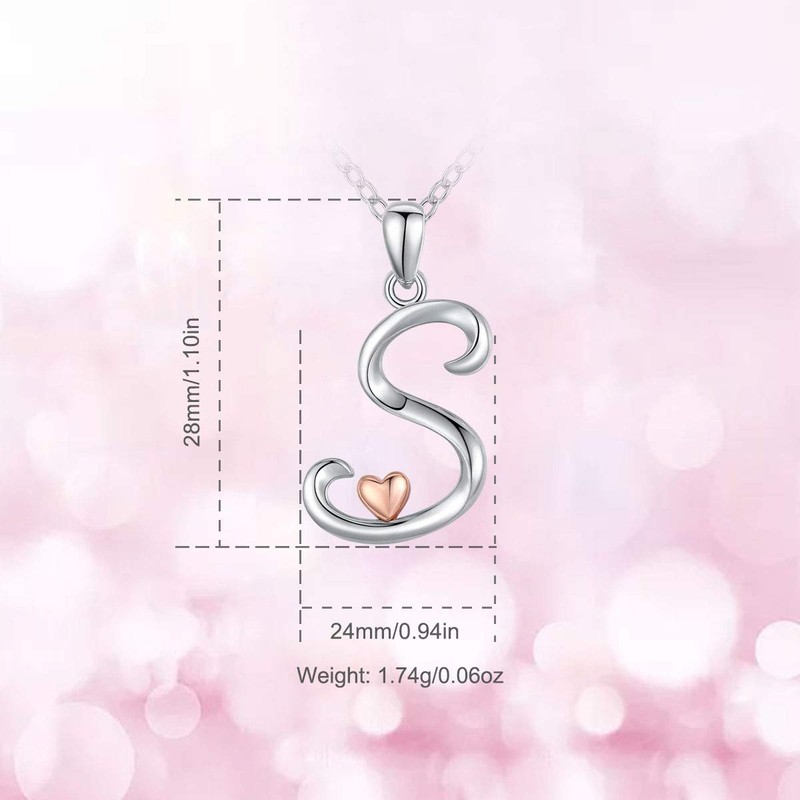 CELESTIA Birthday Gifts for Women Age 11 Sterling Silver Initial