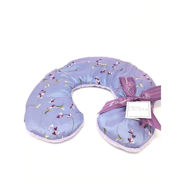 Sonoma Lavender Luxury Lavender Heatable/Chillable Neck Pillow, Microwaveable for Neck and Shoulders, Great for Relaxation and Pain Relief, Embroidered Lavender