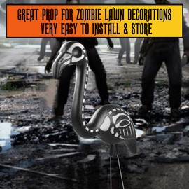 Zombie Skeleton Flamingo Yard Ornaments with Stakes, Pack of 2 by Skeleteen
