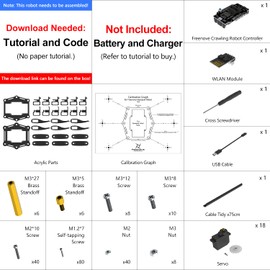 Freenove Kit de Robot hexápodo (Compatible con Arduino IDE), aplicación de Control Remoto, Proyecto Servo Stem para Caminar, Gatear, torcer