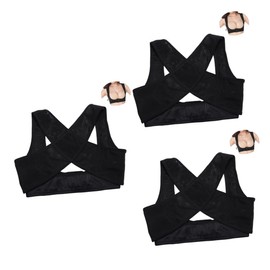 Baluue 3pcs Posture Corrector Brace Hunchback Corrector for Women Adjustable Buckles Comfortable for Wear Size Xxl