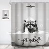 SVBright Funny Raccoon Shower Curtain 60Wx72L Inch Cute Kids Fun