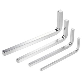 4 PCS Square Head Wrench Set, Square Head Screwdriver L Shaped Square-Key Kit Chrome Vanadium Steel L Shaped Screwdriver Reliable Elbow Wrench Set for Pocket Hole Screws, 0.12in 0.16in 0.2in 0.24in