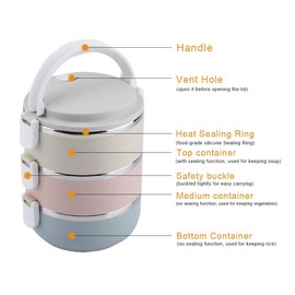 Haofy Stainless Steel Lunch Box Portable Stainless Steel Lunch Box Container Box Food Container(Four layers 2800ml)