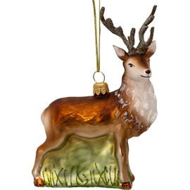 SIKORA BS729 Deer Christmas Tree Decoration Glass Figure Christmas Tree Pendant - Premium Line