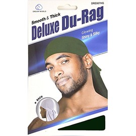 Dream Deluxe Du-Rag Green Smooth & Thick, Stretchable, Wrinkle Free, 100% Polyester