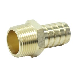 HongBoW Hardware 2 Pcs Brass Hose Fitting,Connector,Hose Barbed Adapter 3/4" Barb x 3/4 NPT Male Pipe(Thread O.D: 1.04")