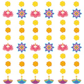 MARFOREVER 41 Ft Diwali Decorations Hanging Banner, Happy Diwali Hanging Streamers Diya Light Marigold Garland Indian Festival Decoration for Pooja Deepavali Home Doorway Curtain Party Supplies