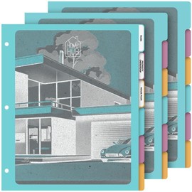 Dividers with Tabs for Home Management Binder, 18 Tab Dividers for 3 Ring Binder, 3-Hole Punched Letter Size, Durable Heavyweight Cardstock (Home)