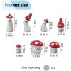 NoBrand 7PCS Mini Mushroom Car Rearview Mirror Accessories, Cute Mushroom