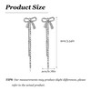 Bow Earrings for Women Silver Earrings Rhinestone Earrings Long Tassel