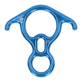 Descender Gear Aluminium Alloy 40KN Pulling Force Ox Horn Shaped Rock Climbing Rigging Plate for Safety Equipment Blue