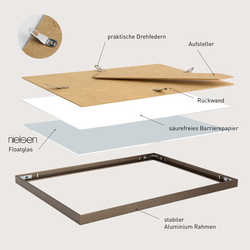 nielsen Aluminium Picture Frame C2 13 x 18 cm Walnut