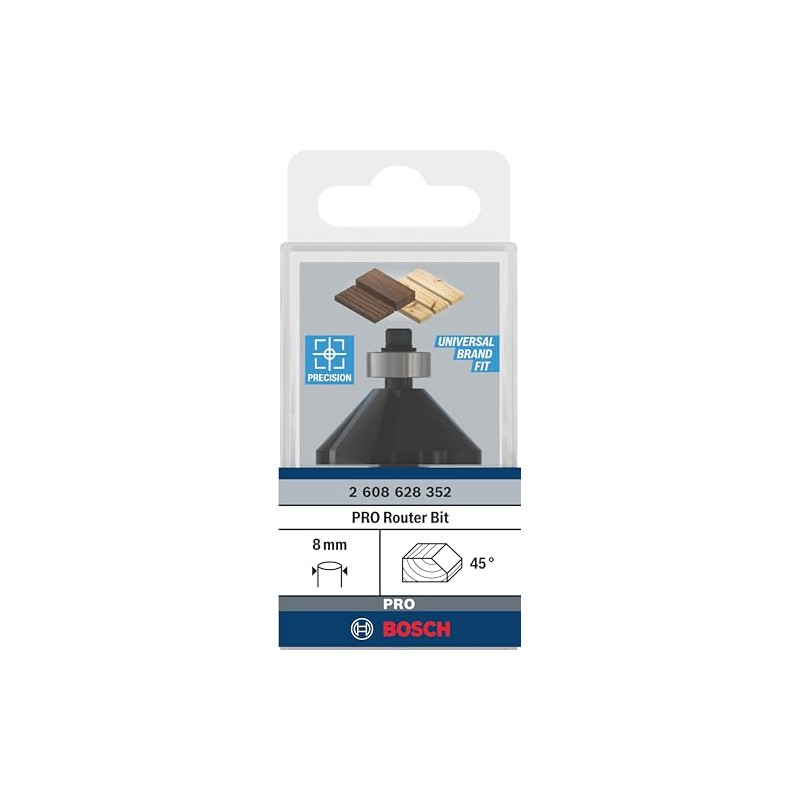 Bosch 608 628 352 8 Chamfer/ Laminate Bit 8 mm,