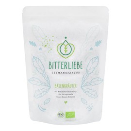 BitterLiebe® Teemanufaktur Basenkräuter Bio Basentee Kräutertee lose 100g Tee mit Bitterstoffen I Brennnessel, Schafgarbe uvm. I ca. 70 Tassen I tee lose (100g)