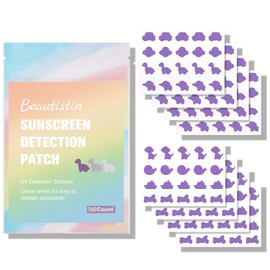 UV Detection Stickers for Sunscreen - 160 Count UV Detection Stickers, Know When to re-Apply Sunscreen, Sun Protection Reminder, 8 Pattern Types