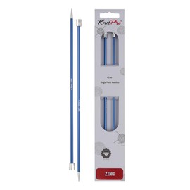 KnitPro Maglia PRO 30 cm x 4,00 Millimetri con Zing fine in Alluminio per Letto Singolo a Maglia, Blu