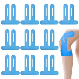 Skin-friendly Kinesiotapes - Pre-Cut Pack of 10 Waterproof Physio Tape in Blue for Knee Pain Optimal Comfort Ideal for Athletes and Everyday Use Helps Effectively Relieve Pain