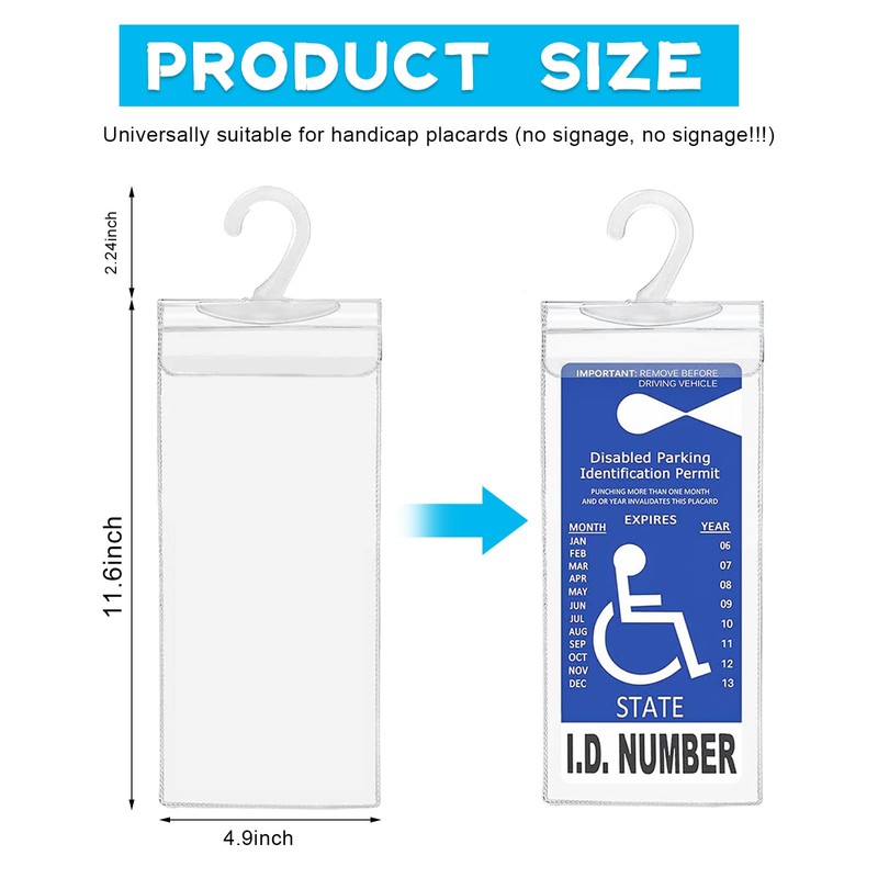 povtii 1 PC Handicap Placard Holder, 11.6" × 5" Ultra