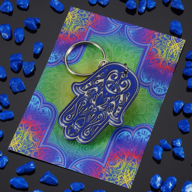 KADAX Hamsa Design Steel Pendant Key Chain Accessory for Backpack
