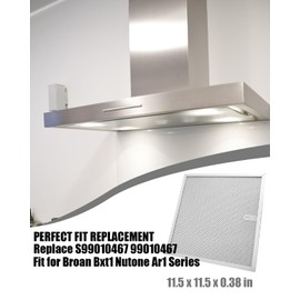 Aluminum Range Grease Hood Filter Fit For Broan Nutone, 11.5 x 11.5 x 0.38 In, Replace s99010467 99010467, and has a plastic pull tab 2 Pack