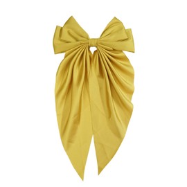 Ling & Bai Women Large Hair Bow Teens 7 Inch Big Satin Hair Clip Girls Hair Accessories (Yellow)