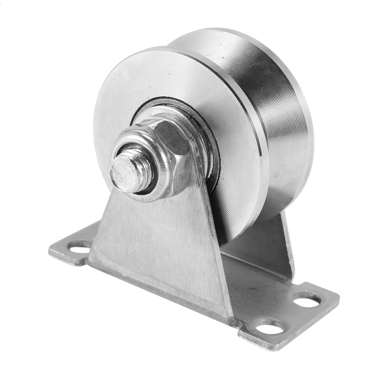 Cucioki 1-Pack V-Type Stainless Steel Pulley Block Mute Bearings Groove