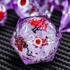 ARUOHHA DND Resin Dice Plum Blossom Liquid Core Purple White