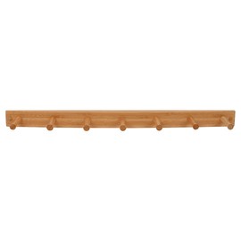 Spectrum Wall Mount 7-Peg Wood Rack Organizer for Bathroom, Kitchen, Laundry Room, Office, Garage, Classroom, & More / Hang Entryway Coats, Purses, Scarves, & Hats, Bamboo Color
