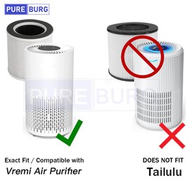 PUREBURG Replacement Filter Compatible with Vremi & HOKEKI VK-6067B Air Purifier,2-Pack 4-Stage Filtration Activated Carbon Air Clean